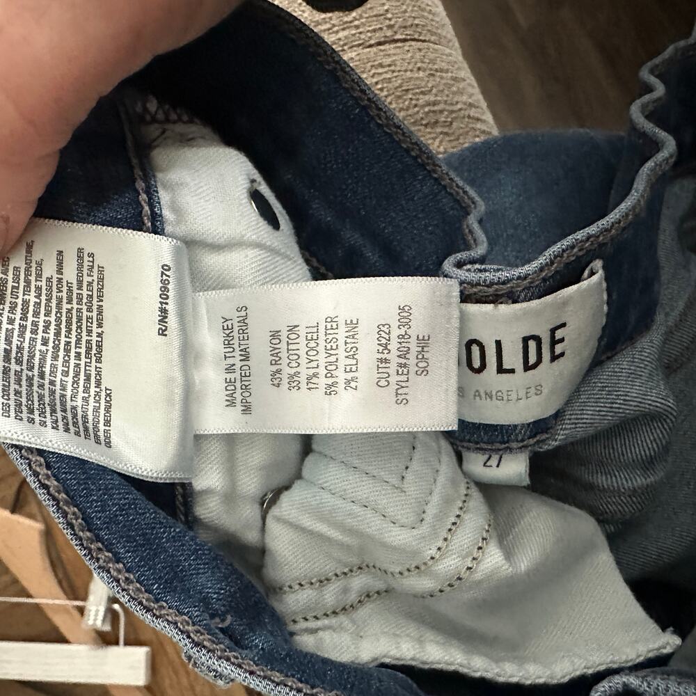 Agolde Sophie Medium Wash Raw Hem Skinny Jeans - 27 - Picture 6 of 6